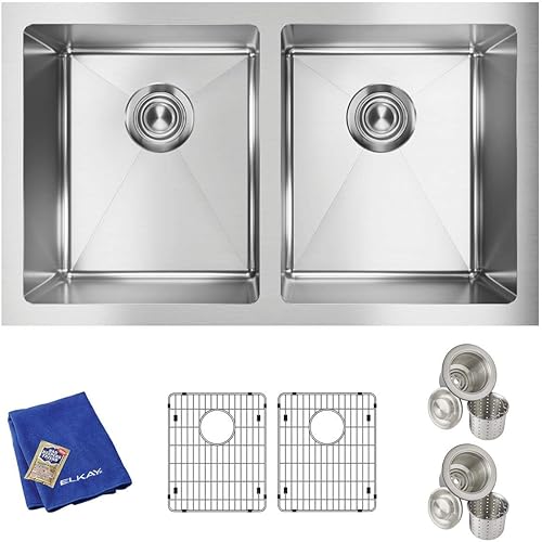 Miniatura 27 de Elkay Crosstown - Kit de fregadero de acero inoxidable calibre 16, 32-1/2 x 18 x 10 pulgadas, con grifo