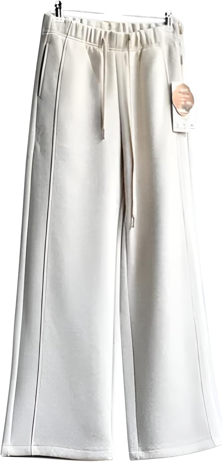 [Aishaba] 着痩せワイドパンツ 特厚フ裏起毛 女性用保温パンツ シルク配合柔軟素材 デスクワーク対応 ショッピング用 洗練デ