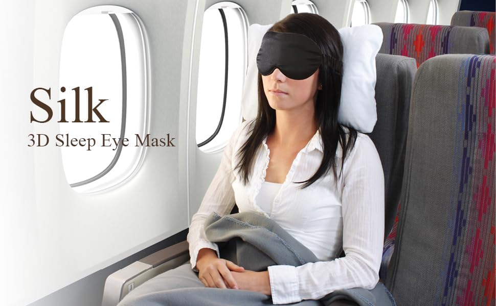 Miniatura 3 de Antifaz de seda para dormir para mujeres y hombres - Máscaras opacas 3D contorneadas para ojos para dormir extensiones de pestañas - 22Momme seda de