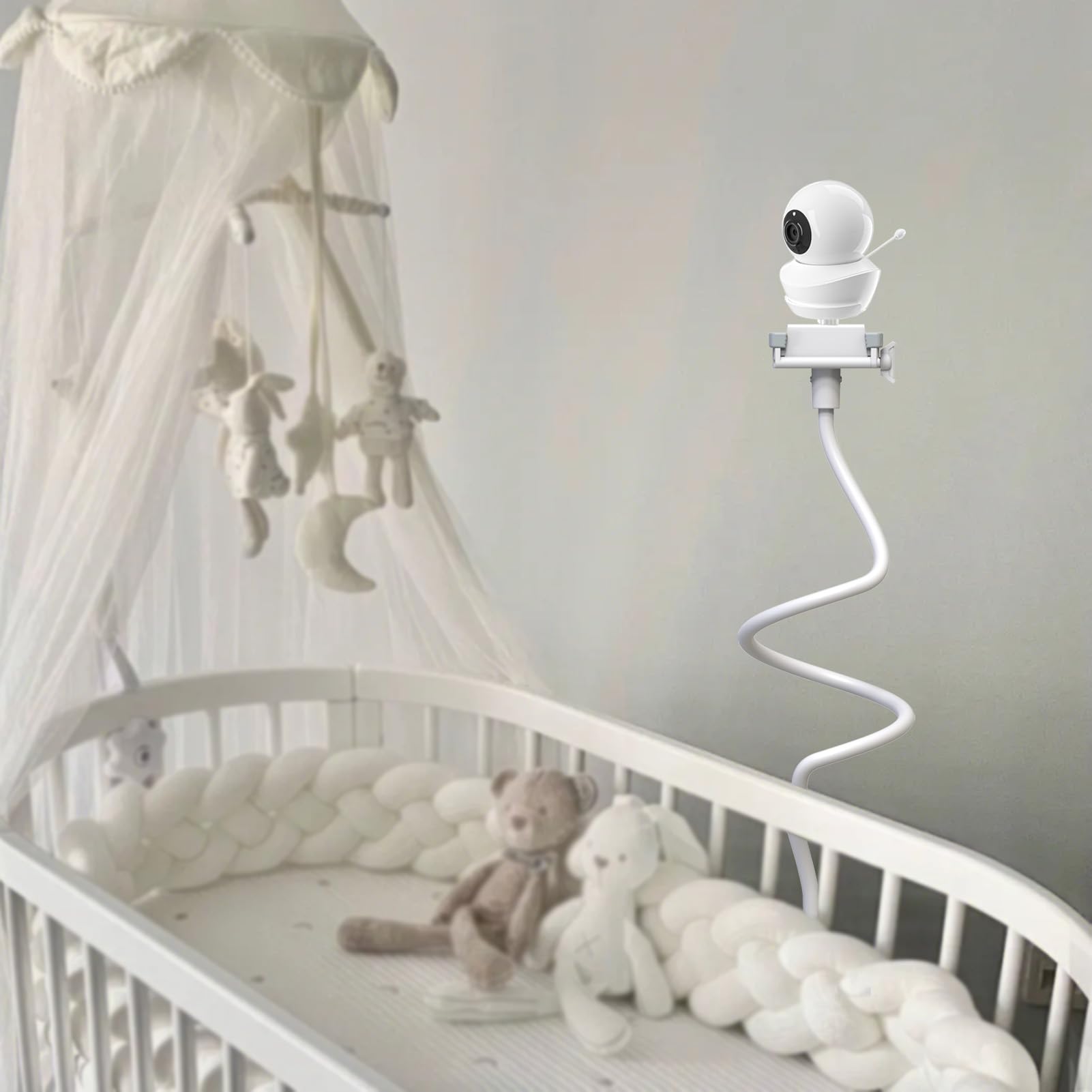 EYSAFT Baby Monitor Holder for Babysense MaxView 2CAM,HDS2-1CAM,MaxView 1CAM Baby Monitor, White, 33 inch for Babysense - Image 2