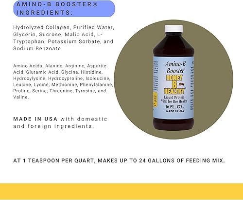 Miniatura 3 de Amino-B Booster 16 oz. Botella, proteína líquida vital para la salud de las abejas