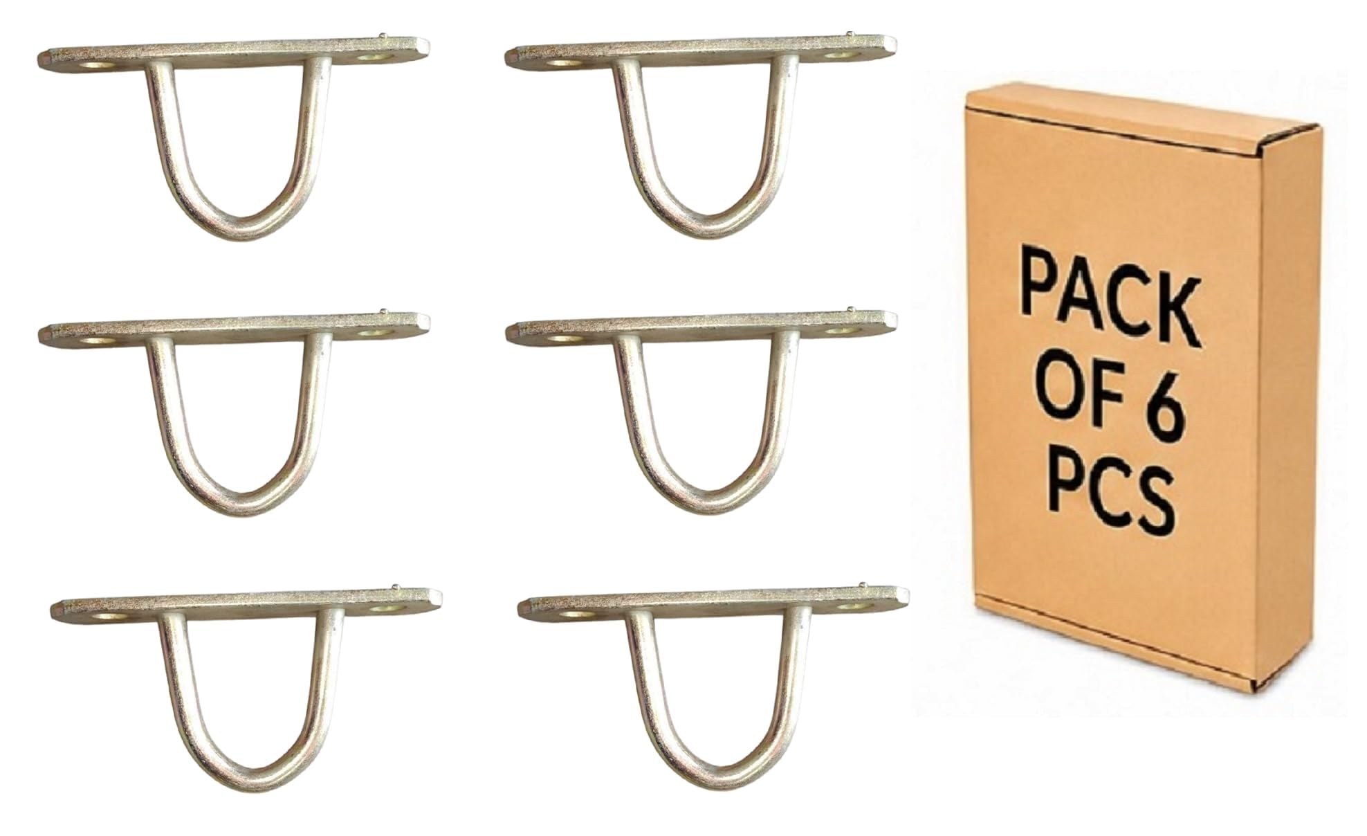 Q1 Beads 6 Pack Metal Heavy Duty & Strong D Shaped Wall Hook for Ceiling Hanging Swing,Jhula & Hammock(Golden)-picture-18