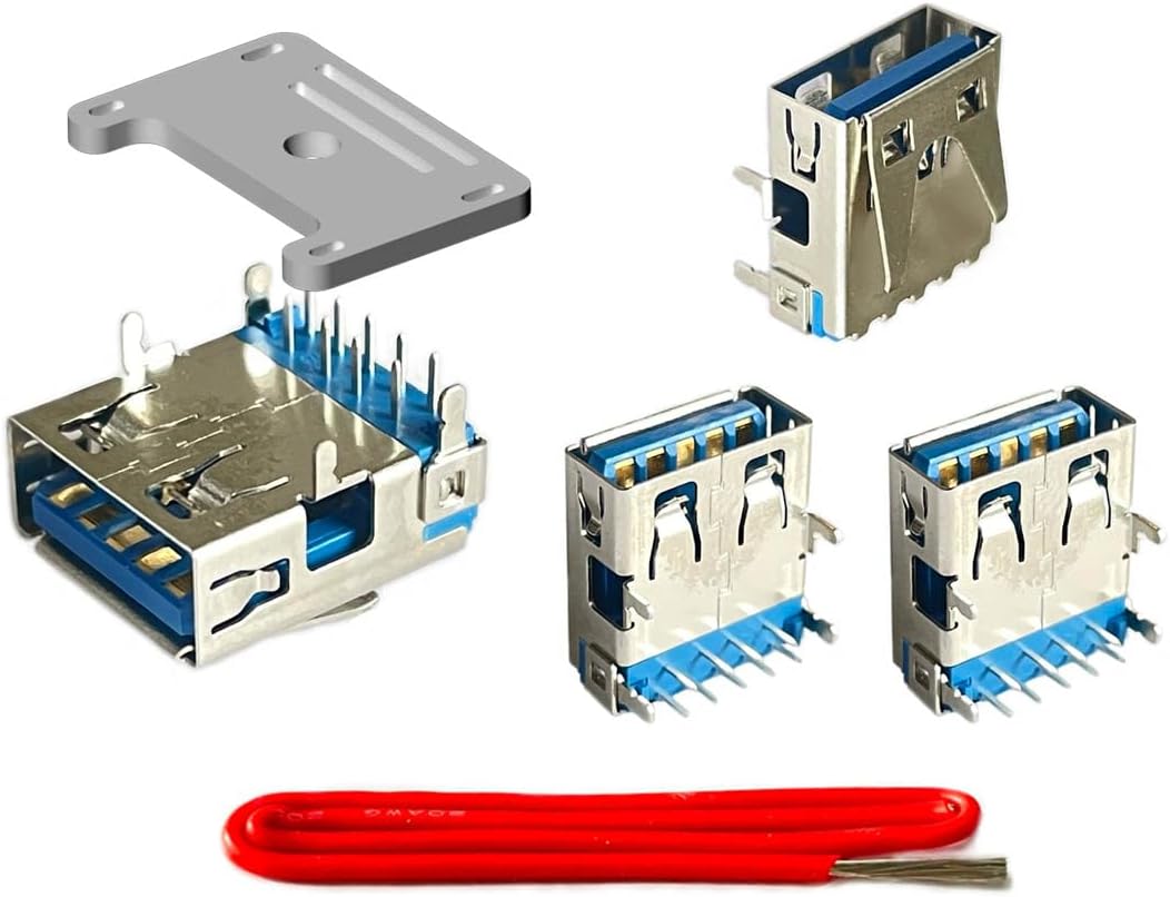 ElecGear 4x USB Type-A Ports + Desoldering Heating Plate Replacement for PS5 Rear USB A Port, Repair Part and Special Desolder Wire Soldering Tools incl.