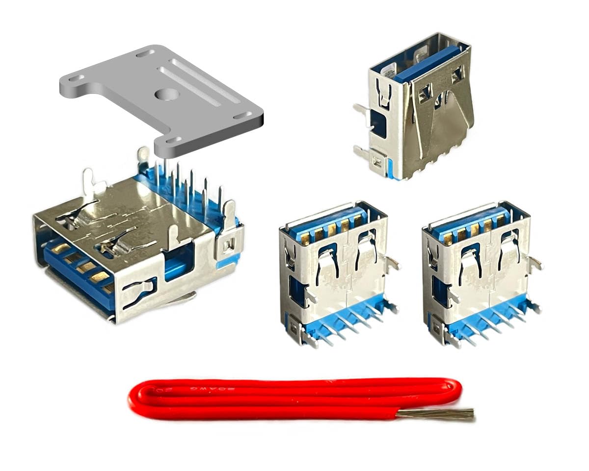 ElecGear 4x USB Type-A Ports + Desoldering Heating Plate Replacement for PS5 Rear USB A Port, Repair Part and Special Desolder Wire Soldering Tools incl.
