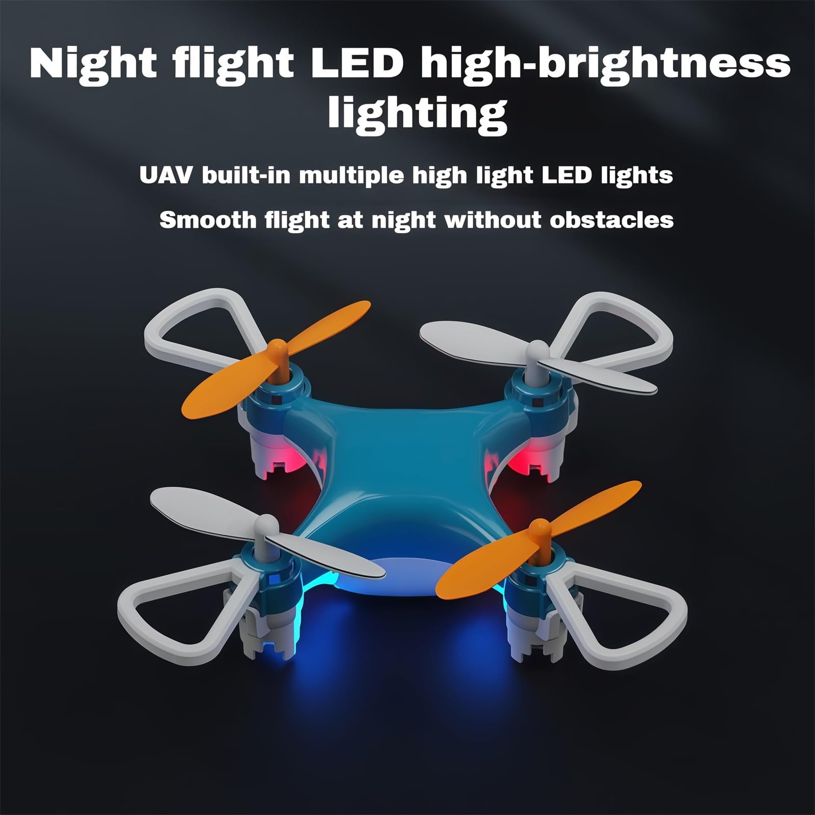 All-Ages Mini Drone with Easy Stunt Flights & 360° Tricks - Perfect Beginner-Friendly Flyer, 2026 New Mini Drone Beginner with Led & Altitude Hold & Propeller Protection (Blue+Black)