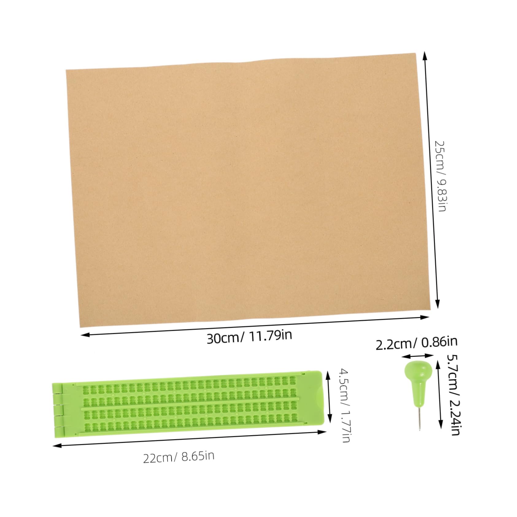 1set Tavoletta Braille Portatile Con Punteruolo Per Scrittura Per Persone Non Vedenti Leggero e Resistente Facile Da Trasportare e Utilizzare All Aperto