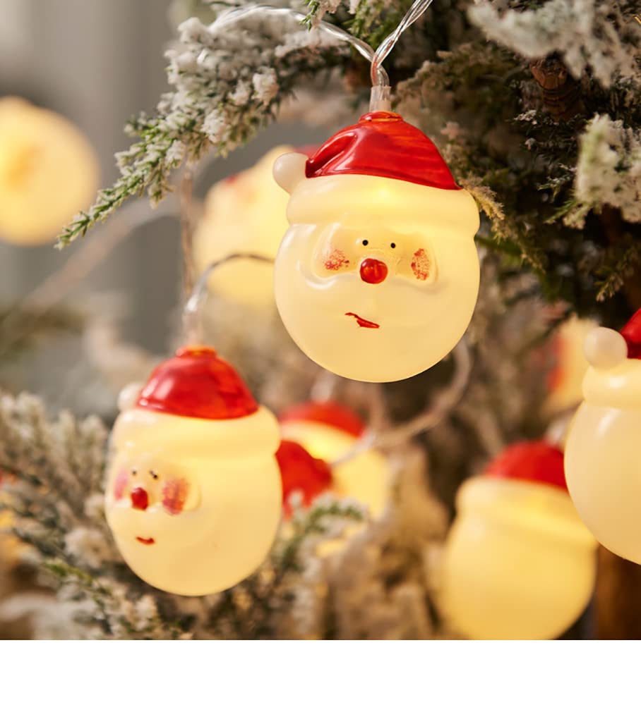Stringa di luci Natalizie, luci Stringa Impermeabili per Decorazioni Natalizie Festa sull'albero, luci Stringa di Babbo Natale, Lucine Bianche Calde a 20 LED (Batteria)