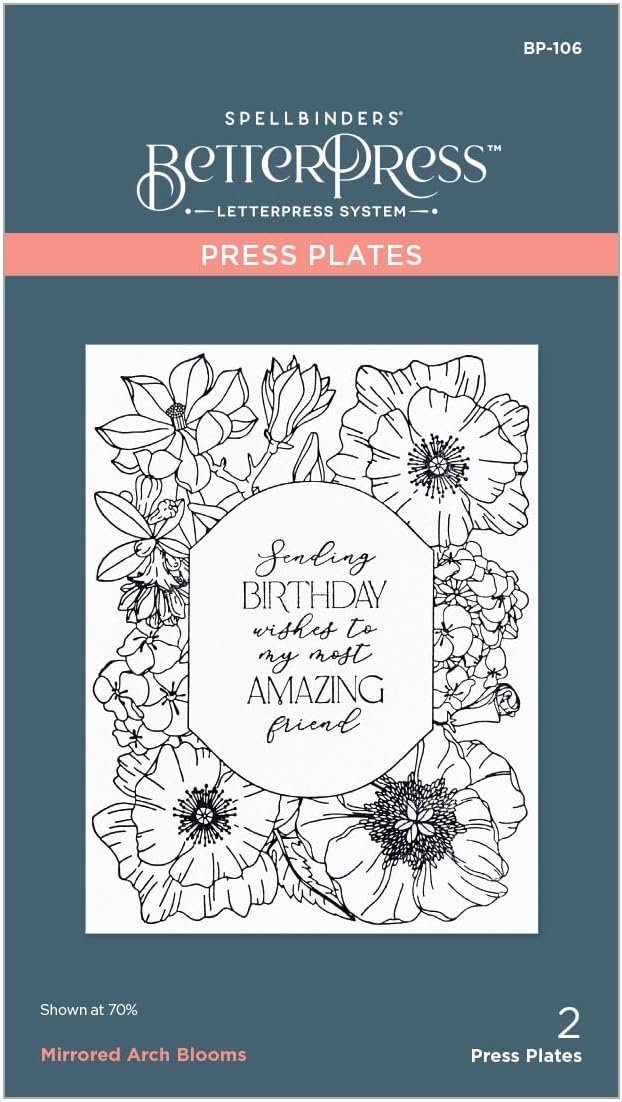 SpellbindersBP-106 Mirrored Arch Blooms Press Plate from The Mirrored Arch Collection