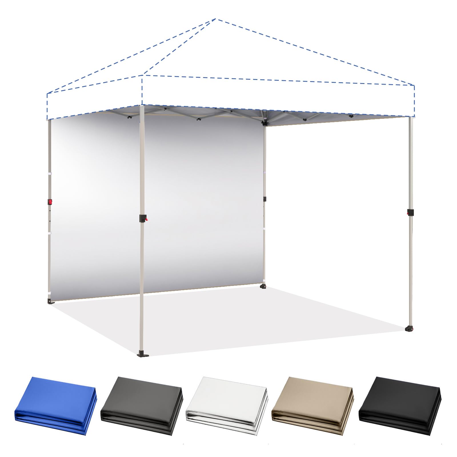 CROWN SHADES Sidewall Only for 8x8 Pop up Canopy Tent (1pc, Beige)
