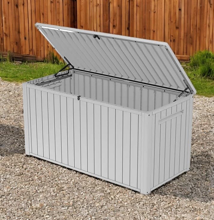 170-Gallon Outdoor Storage Deck Box, Weather-Resistant, (White)