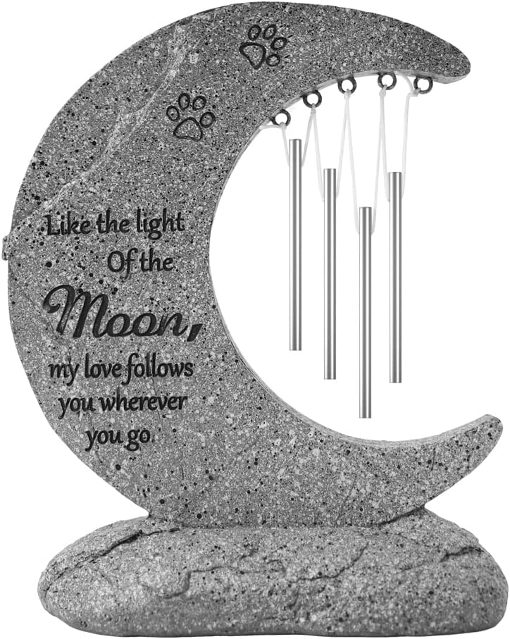 jinhuoba Moon Shape Dog Memorial Stones Pet Memorial