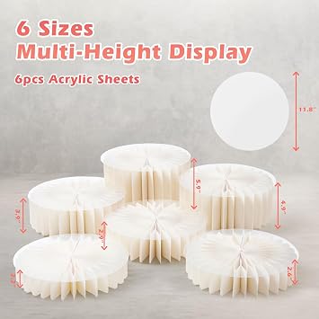 6Pcs Buffet Risers, Food Risers for Buffet Table with Acrylic Plates