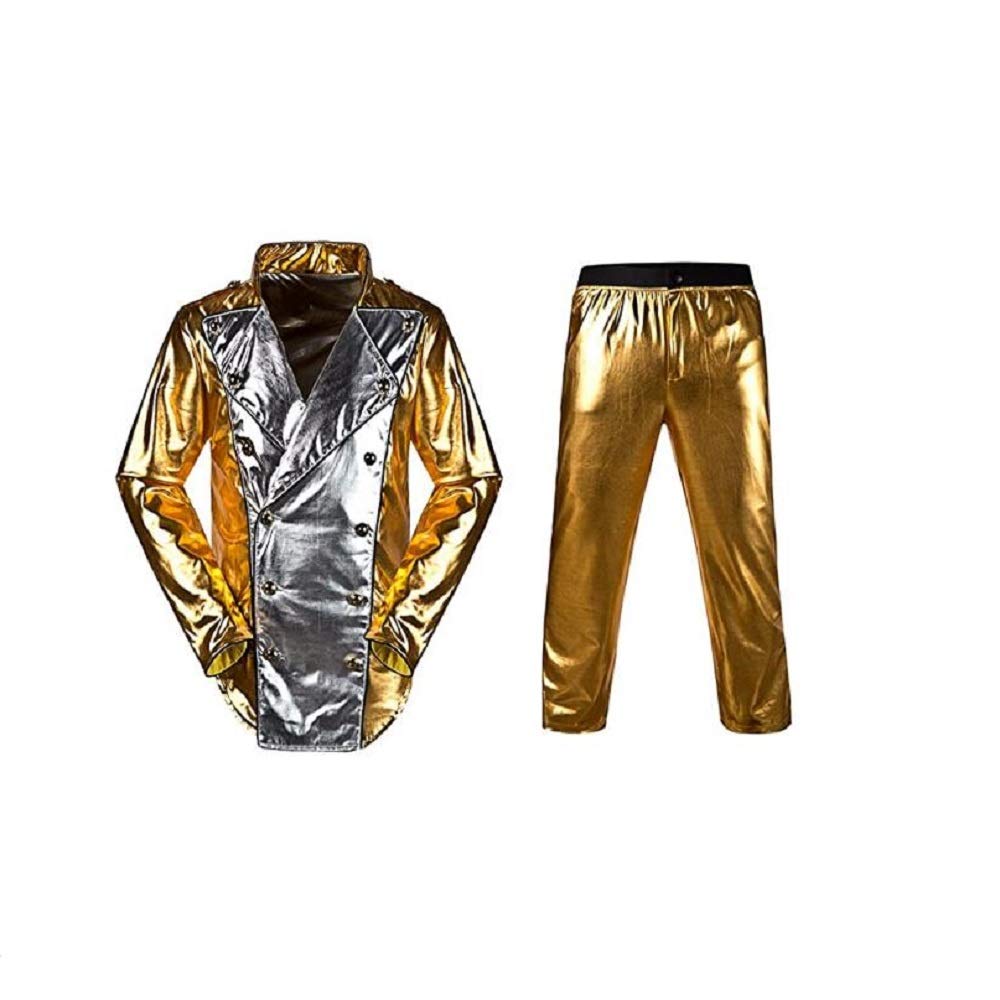 M J World Tour Gold History Jacket with Pant Mj Costume, Gold, L