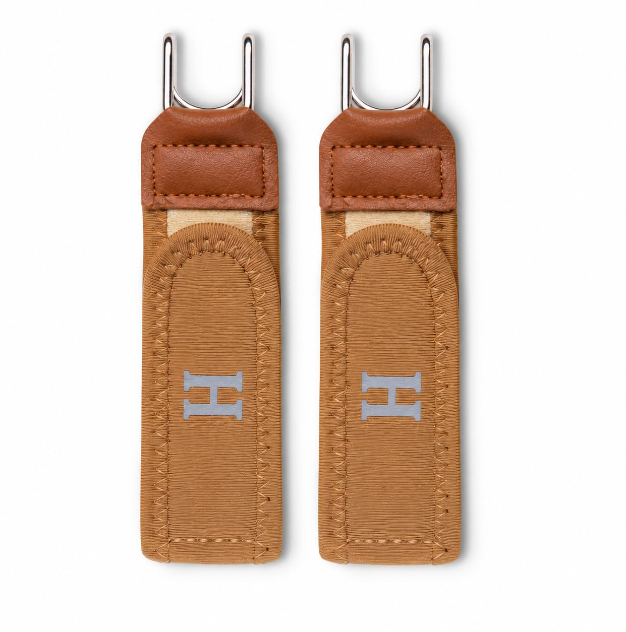 HEAVY DRIVER 2PCS Buckleless Belt Hook Set Brown - Image 1