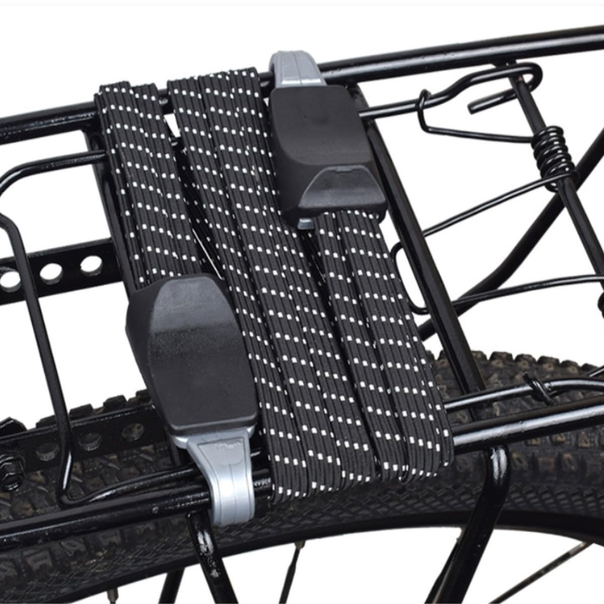 4 Elastische Fahrrad-Spanngurte Mit Haken – Dehnbar Von 68–120 Cm