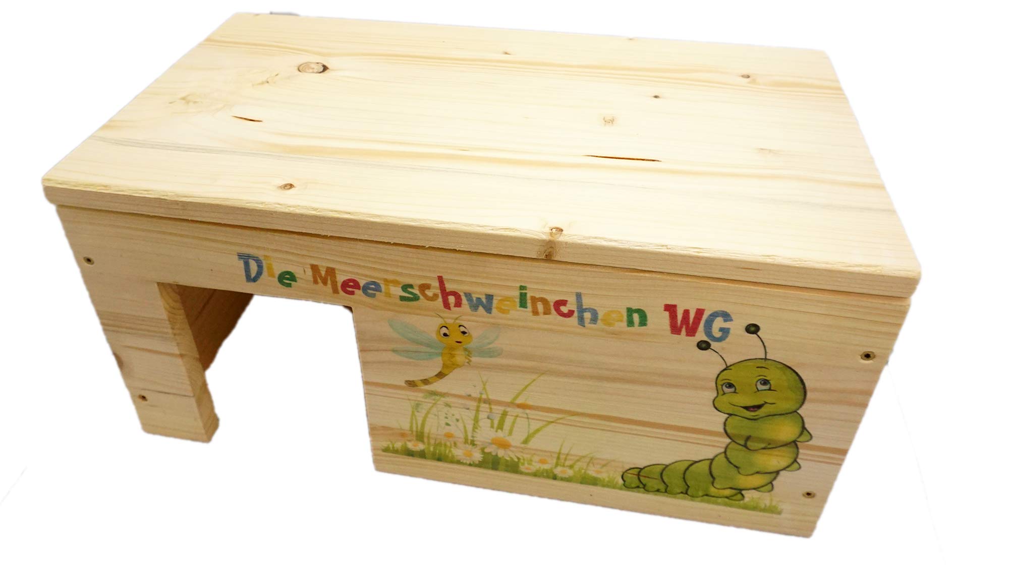 Yireal Meerschweinchengehege mit 2 Eingängen, Stabil, Holzlasur & Aufklappbar / 45x25x22cm