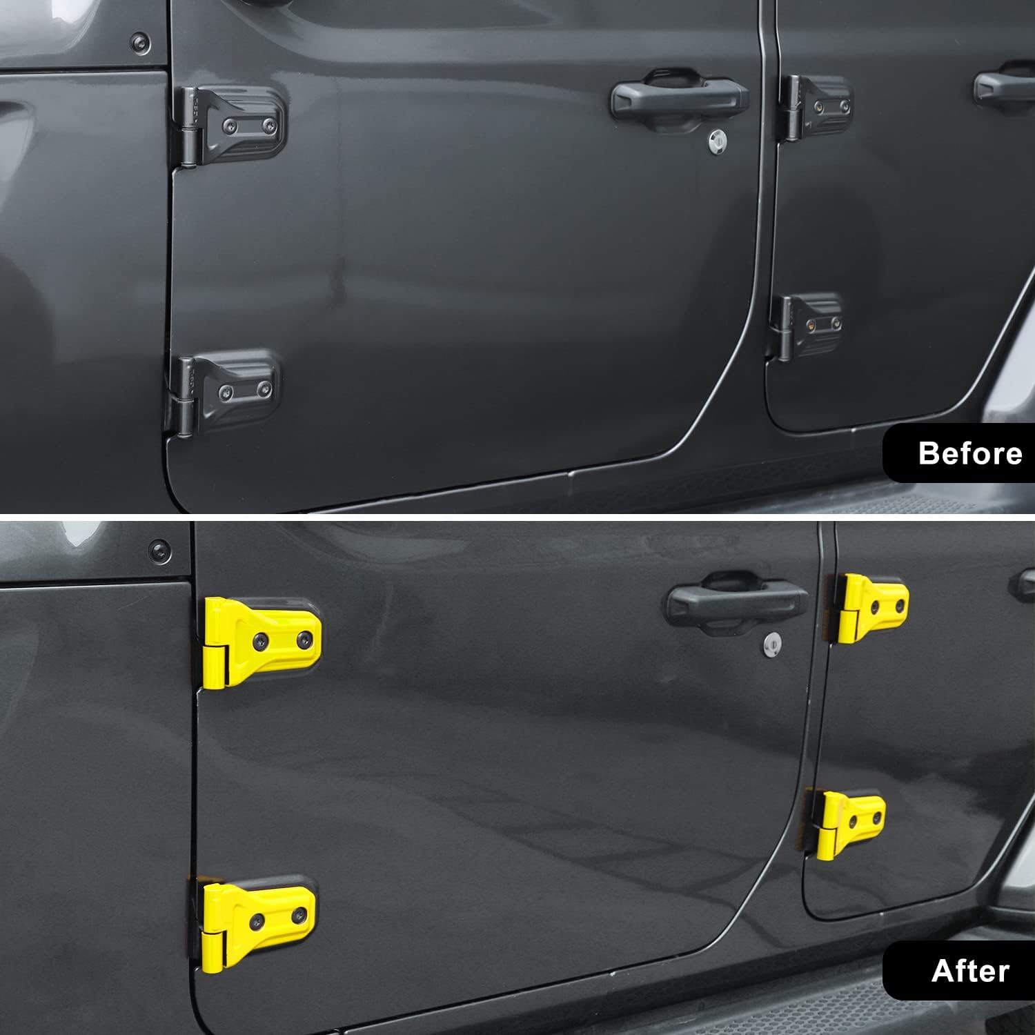 8PCS Yellow Door Hinge Cover Trim Accessories for 2018-2024 2025+ Jeep Wrangler JL JLU for 2020-2024 2025+ Jeep Gladiator JT