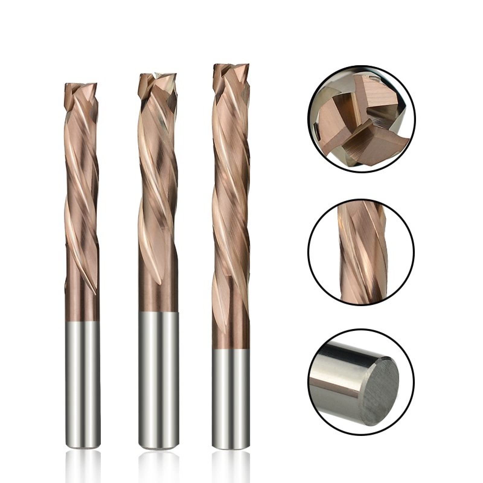 Fresa De Compresión, Corte De Aluminio Y Metal, Corte ARRIBA, ABAJO, Broca De Enrutador CNC, Fresa De Extremo De Carburo De 3 Flautas,10x52x100mm