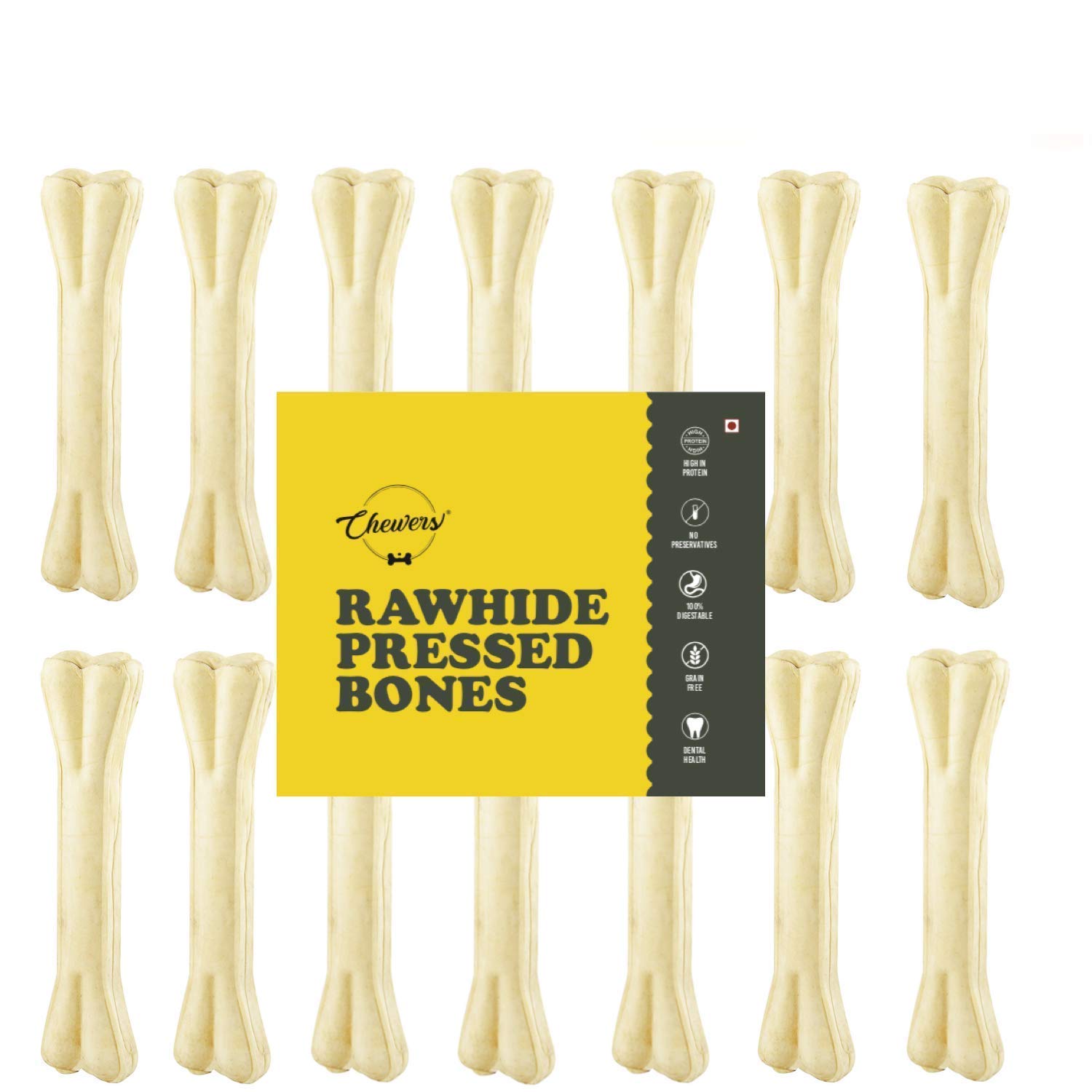 Chewers Rawhide Pressed Dog Bone Treat, Super Saver Value Pack, 2 kg (10-inch) (B07WHSW4N2) Amazon Price History, Amazon Price Tracker