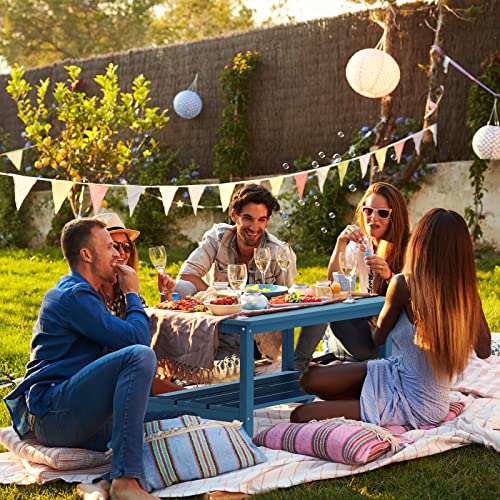 Serwall Outdoor Oversized Coffee Table Hips Adirondack Side Table For Patio- Blue #TOP6