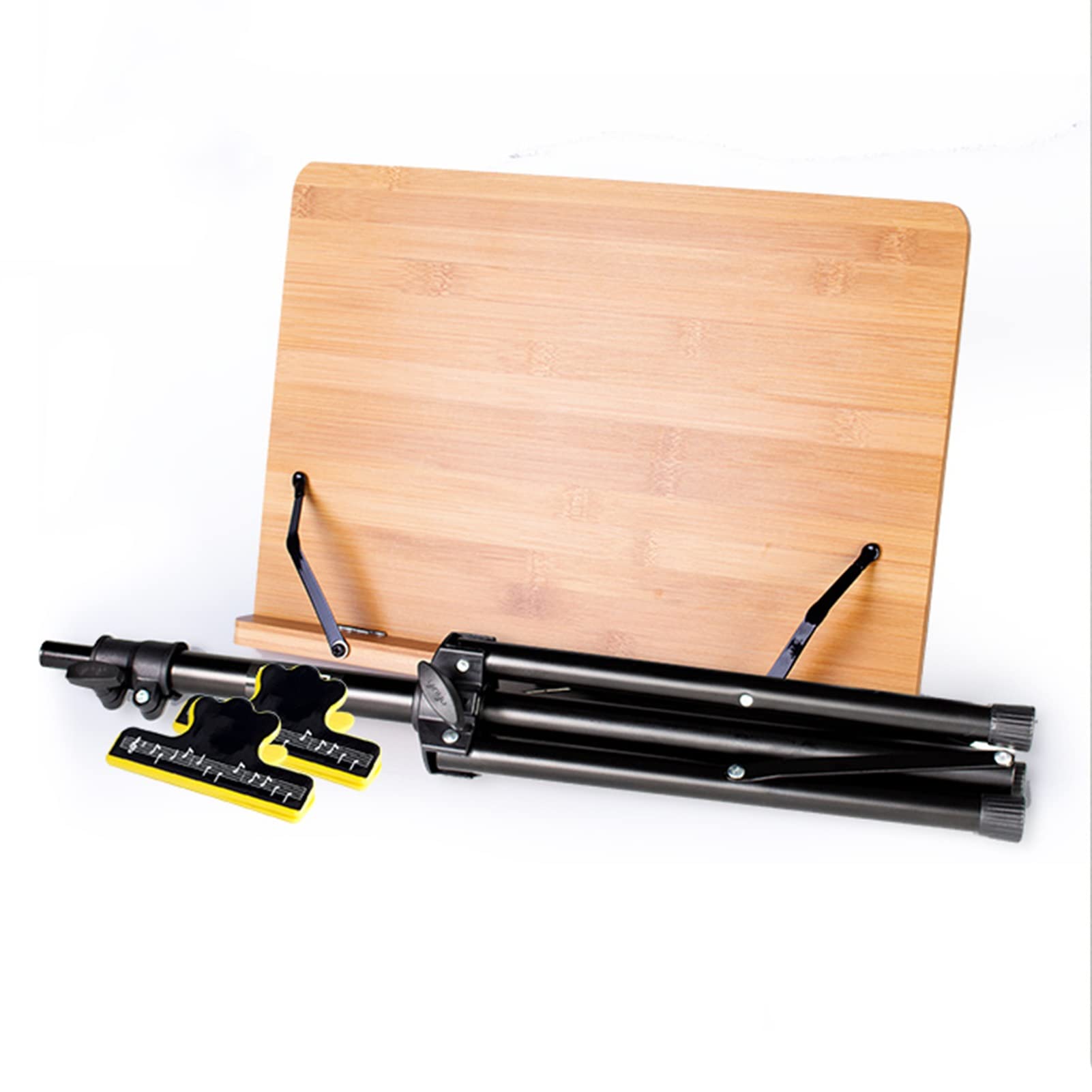 Atril LIU- Soporte para Partituras Y Libros De Escritorio 2 En 1 De Doble Uso con Bolsa De Transporte Trípode Plegable Soporte De Sobremesa Resistente, para Libros con Proyectores Portátiles