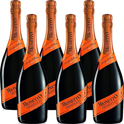 Prosecco Docg Treviso Brut | Mionetto Prestige | 6 Bottiglie 75Cl | Bollicine Italiane | Idea Regalo