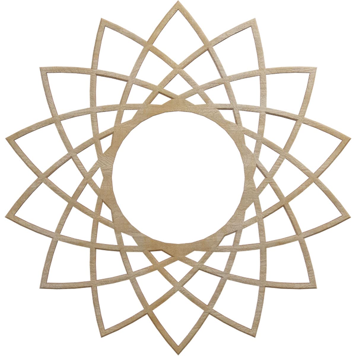 Ekena Millwork 18"OD x 6 7/8"ID x 3/8"T Eleanor Wood Fretwork Pierced Ceiling Medallion, Birch