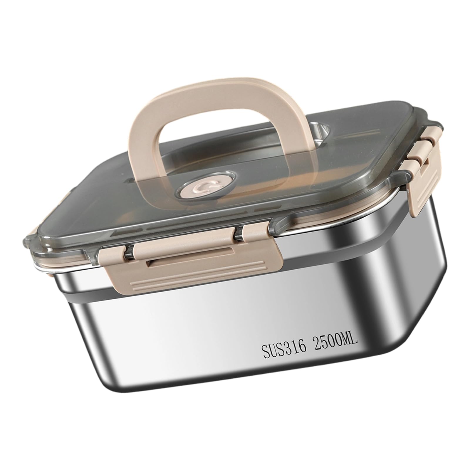 NVOQILIN Large Stainless Steel Food Storage Container with Lid and Handle Meal Preps Lunch Box for Vegetables, Fruits, Snacks Leakproof Meal Preps Container