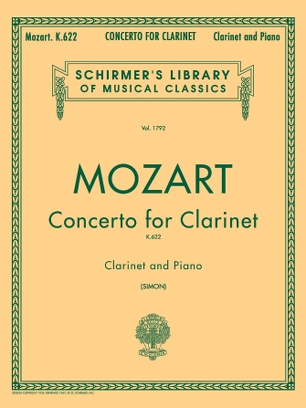 W.A. Mozart Clarinet Concerto K.622 (Clarinet/Piano) Clt