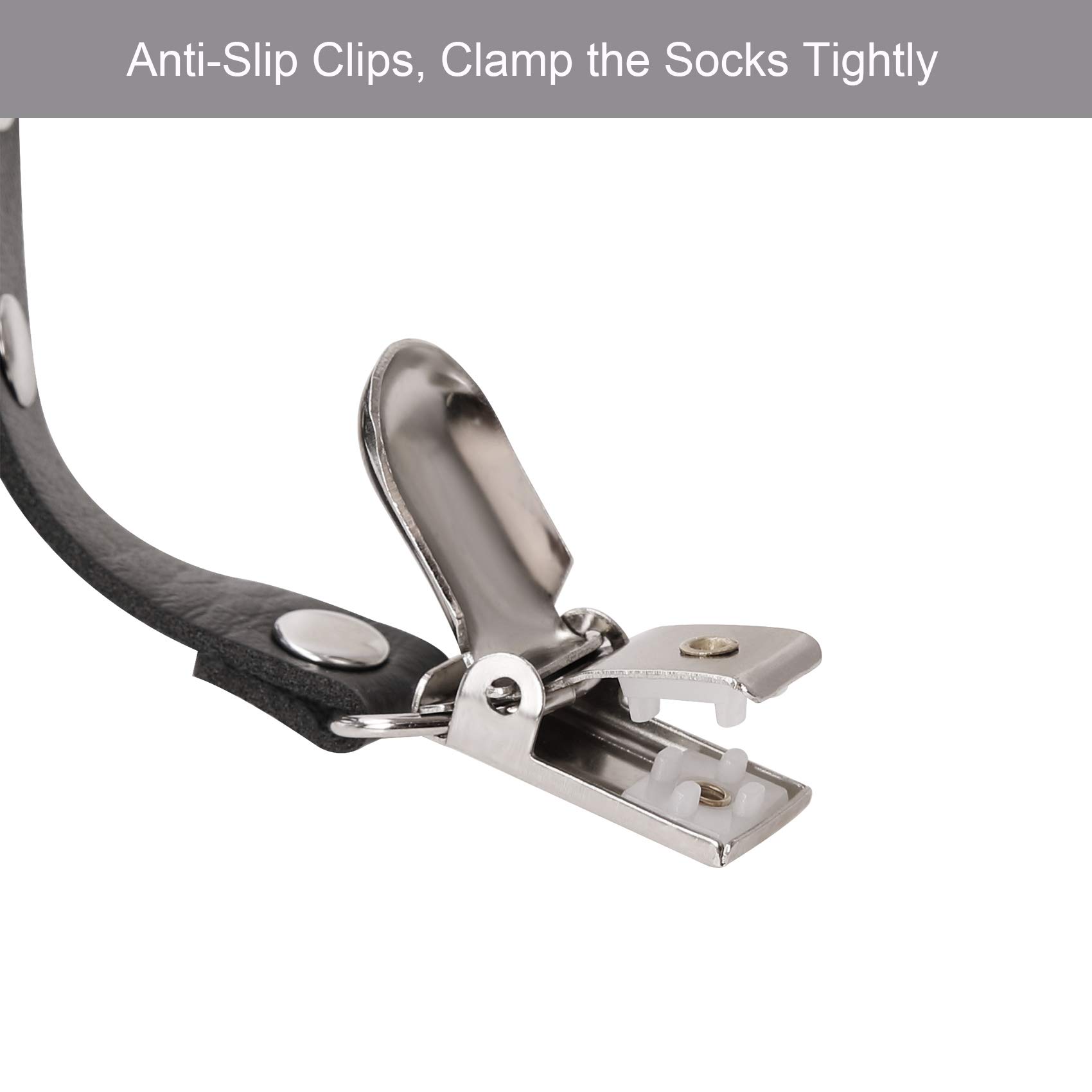 alisikee 2pcs Adjustable Star-Shaped Leg Garter with Anti-Slip Clips, Elastic Gothic Thigh Ring Garter for Women and Girls: Black Garter