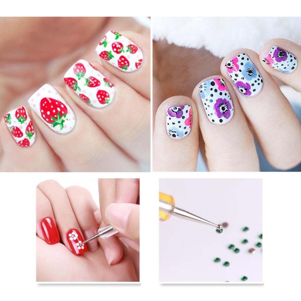 UPKOCH 5 Pcs Double-ended Nail Art Pen Brush Set Acrylic Material Easy to Operate and Carry Nail Painting Tool for Home Use and Professional Lovers