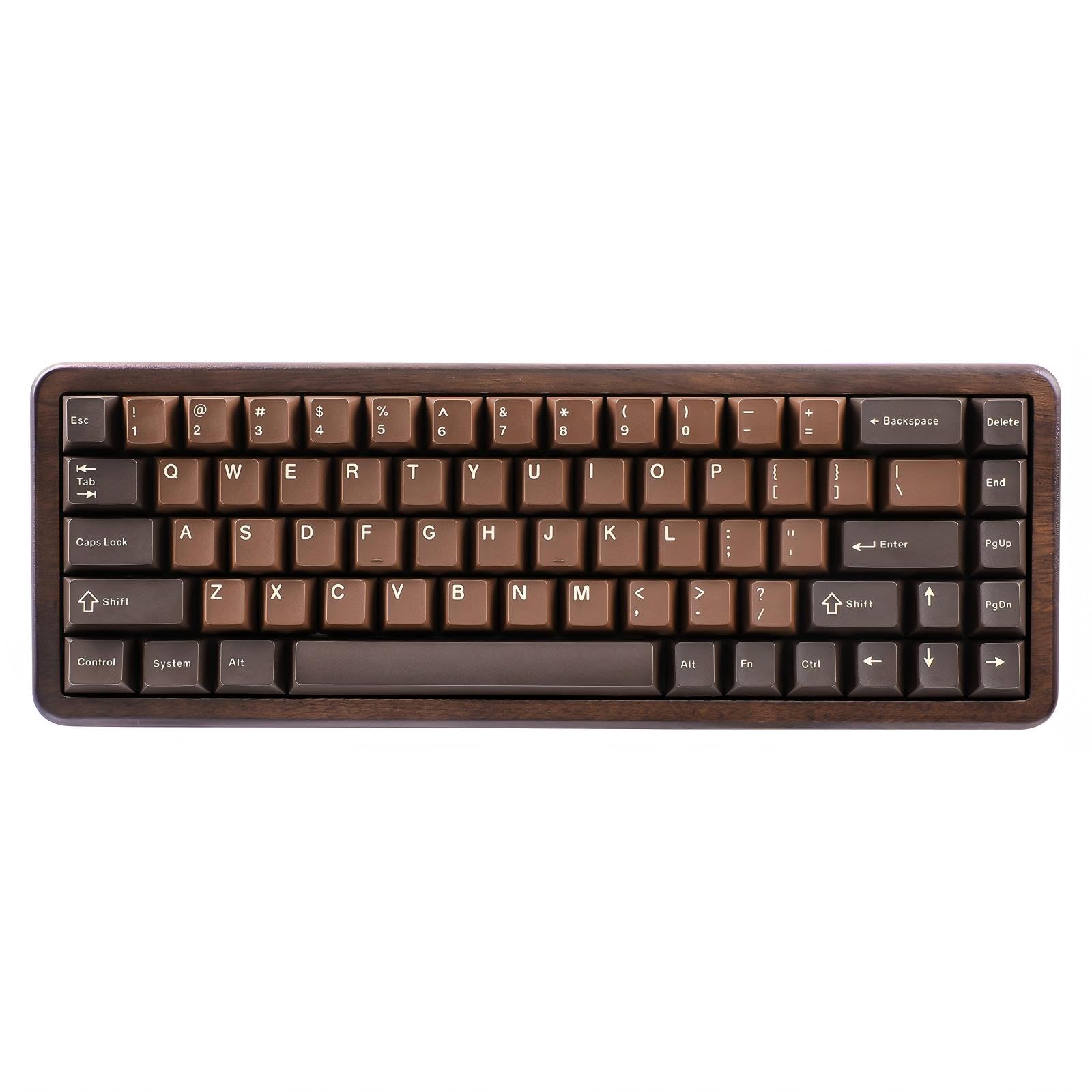 YUNZII WOOD68 Teclado mecânico sem fios 65% de madeira, teclado