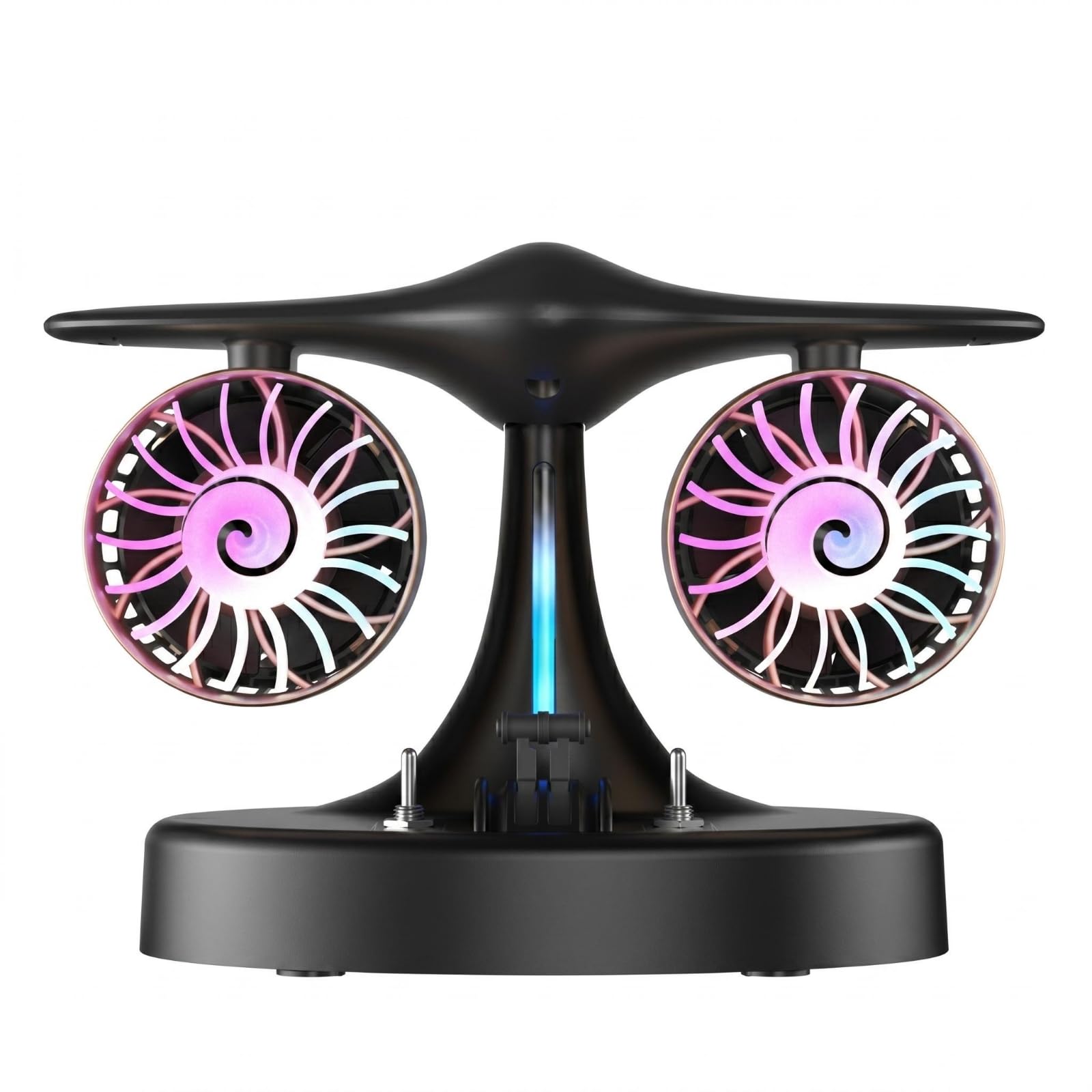 Built-in Humidifier Airplane Fan twinHead Mist Fan Lever Control Home Appliance Compact, Black-image-36