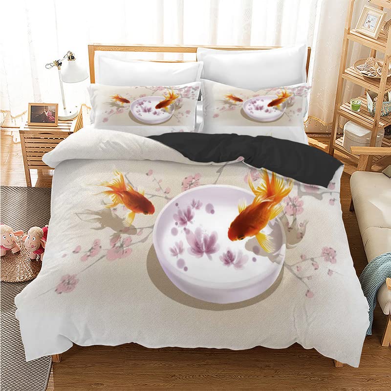 Housse de couette 240 x 260 poisson blanc pour transformer votre chambre en oasis de détente
