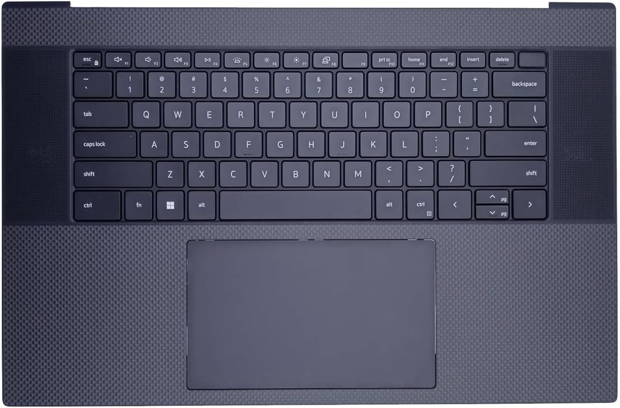 0W20R5 W20R5 Replacement for DELL XPS17 9700 9710 Precision 5750 5760 Laptop Upper Top Cover Case Palmrest Not-Backlit US Keyboard Touchpad Assembly Part