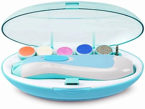 bebé eléctrica cortadora de uñas, nueva generación actualizada multifuncional de cortauñas seis cabezas de molienda LED iluminación nocturna