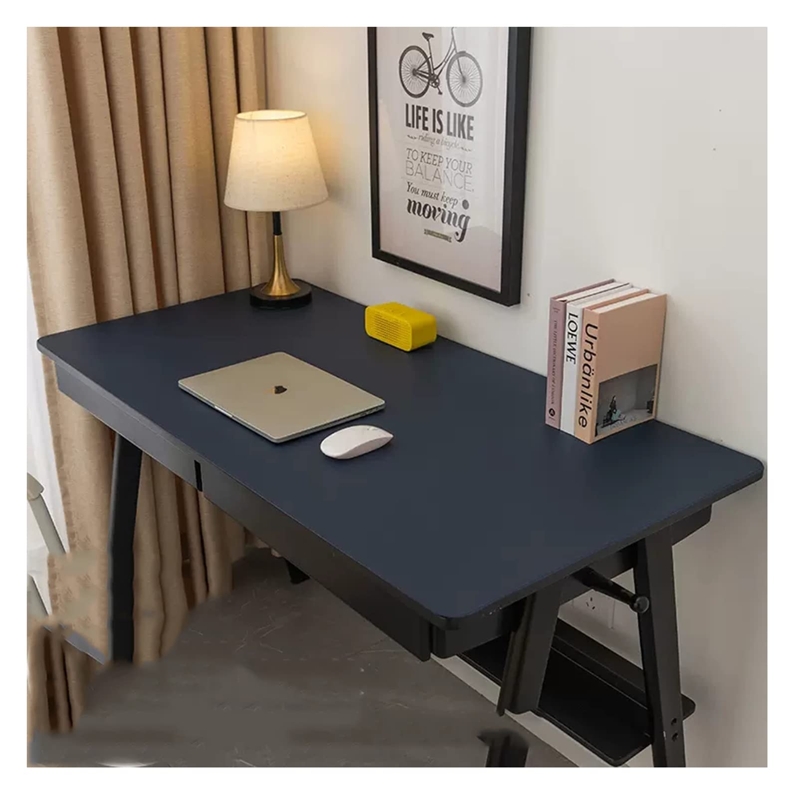 Grand sous-main en cuir imperméable avec surface antidérapante et résistante à la chaleur, idéal pour le bureau et les tables de salle à manger, 50 × 120 cm, couleur : noir