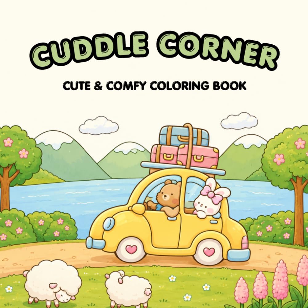 Cuddle Corner: Adorable Animal Friends Coloring Book | Kawaii Cozy Scenes for Stress Relief for Adults and Teens (Cuddle Corner Coloring)