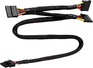 HOHOKANG 5Pin to 3xSATA Modulars Power Supply Cable Adapter 5Pin to 15Pin SATA Power Cable Black Sleeved Adapter 80CM 31.5in