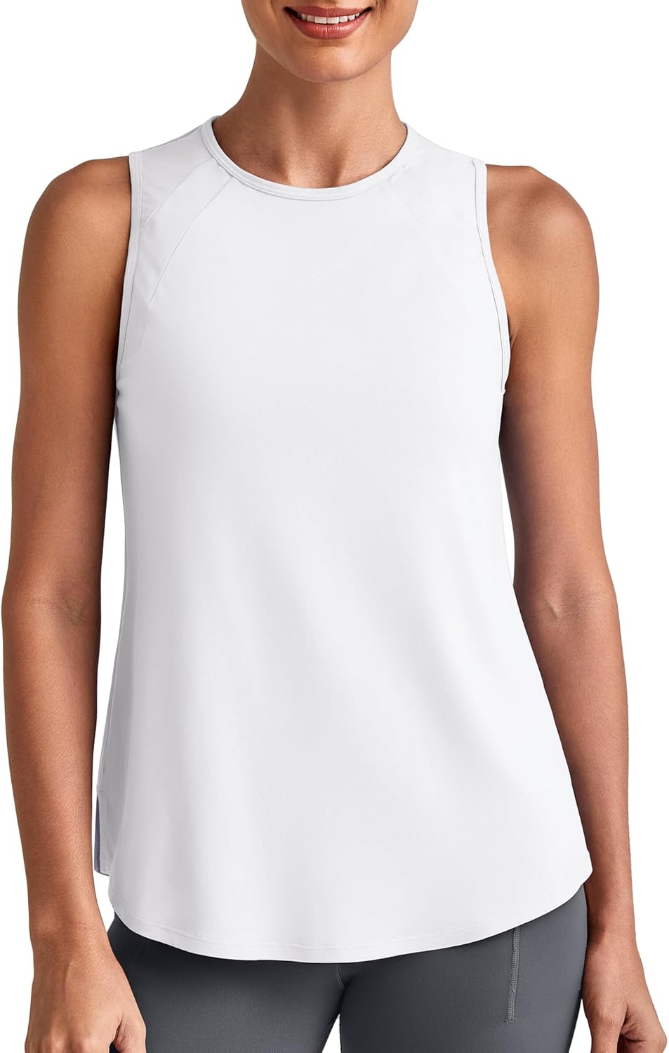 G4Free Lightweight Workout Tank Tops for Women High Neck Athletic Long Tanks Sleeveless Summer Running Gym Shirts