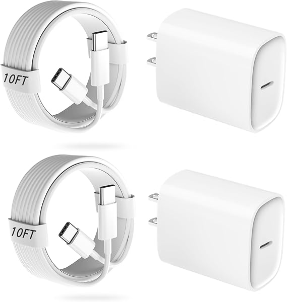 iPhone Fast Charger Block with 10ft Long USB C Charging Cable Cord