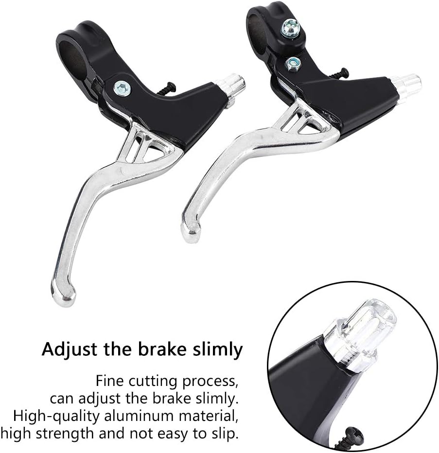 Alomejor Brake Levers 1 Pair Aluminium Alloy Cycling Brake Level Handles Brake Levers for Road Mountain Bike(Silver)