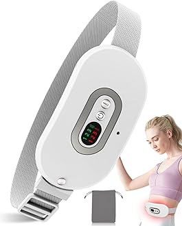 Period Pain Relief Machine-Electric Wearable Menstrual Heating Pad,Small USB First Period Cramp Heat Pad,Wireless Rechargeable Battery Belt Simulator for Back and Stomach Pain as Teen Girl Women Gift