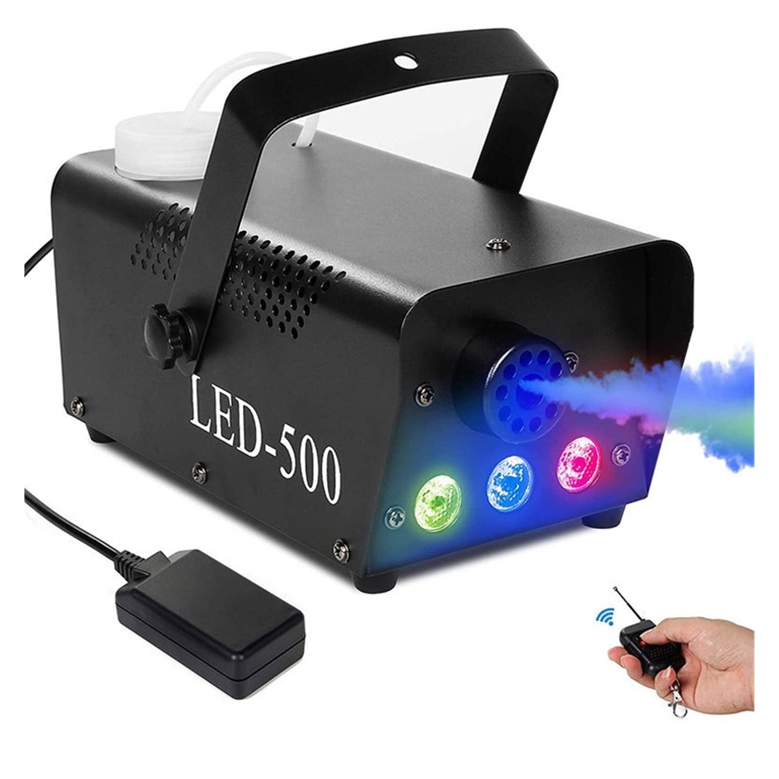 Macchina della Nebbia Halloween Fog Machine 50 0W DJ LED. Macchina for Fumo con RGB LED. Luci con Telecomando Wireless for Matrimonio e Effetto Stadio Attrezzatura per la Produzione Musicale