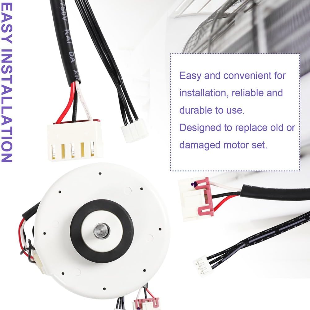 QOXEZY Motor de ventilador CC sin escobillas RPG20B (RPG20D-19) 208-230 V para condensador de aire acondicionado Midea YKFG-20-4-10L, 20 W de alta eficiencia IE4, rodamiento de bolas dual, 2850±5% RPM