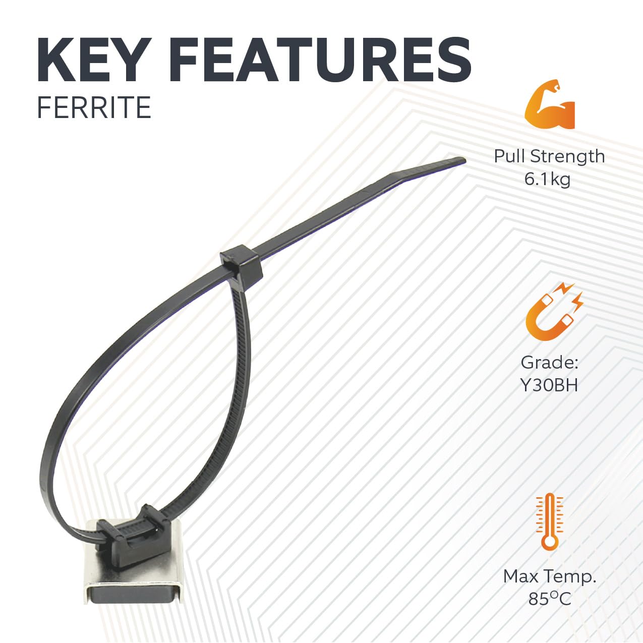 Monte de Corbata de Cables Magnéticos en Casa, Oficina O Aula - 26 x 23 x 6.3mm de Espesor - 6.1kg de Tracción - Paquete de 40