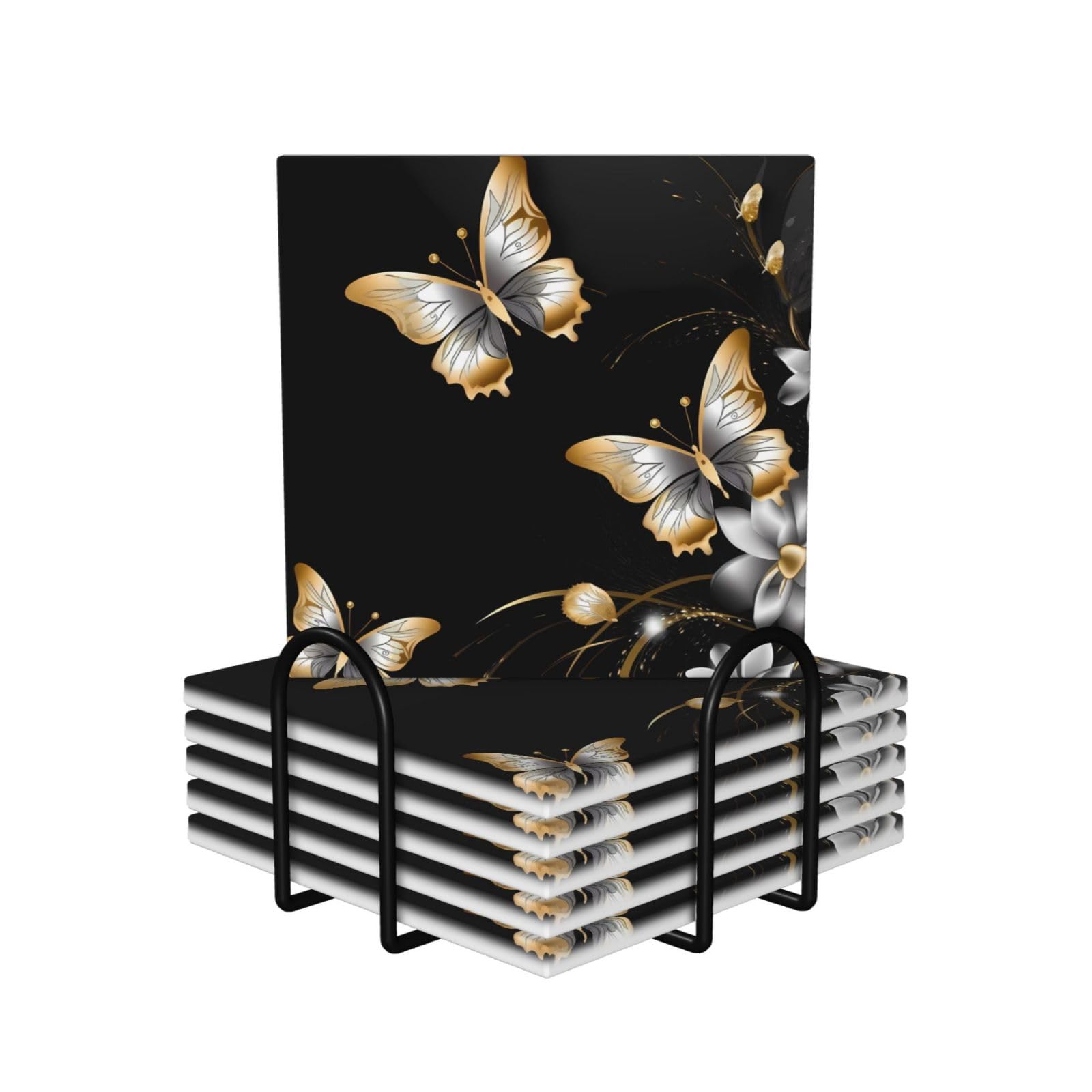 Dessous de verre en céramique anti rayure et tache lot de 6