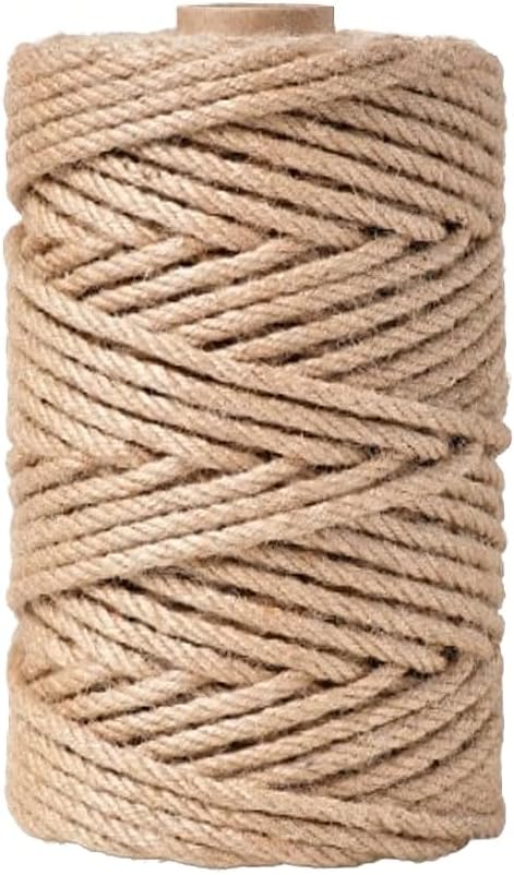Natural Sisal Rope for Replacing and Repairing Cat Scratching Post Tree Tower, 1/4 inch (6mm) Diameter 328FT Sisal Rope for Replacement and Repairing or DIY Scratcher