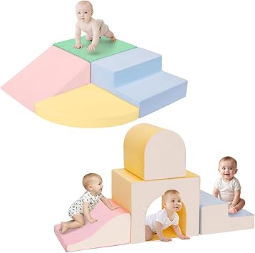 CAMELUS Large Climbing Toys for 1 Year Old, Toddler Climbing Toys Indoor 4- Piece + 4-Piece
