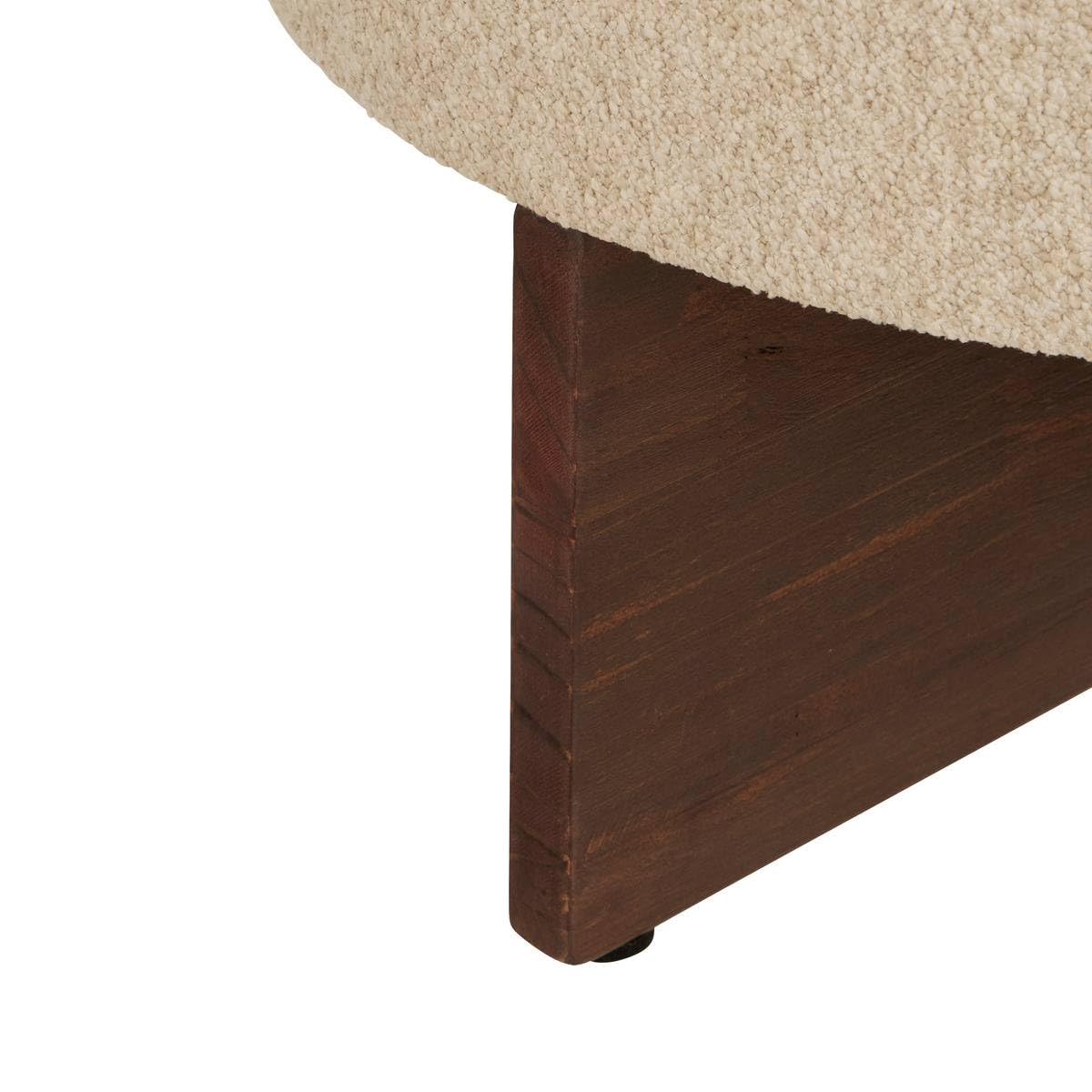 Atmosphera - Pouf Rond Kayan Argile - D 50 x H 30 cm - Pieds en Pin, Siège d'Appoint - pour Salon, Chambre